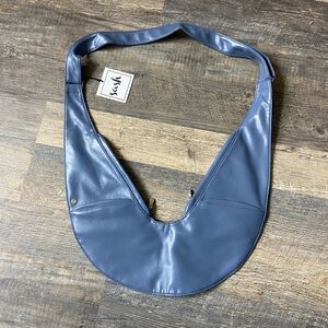 NWT Sash Faux Leather Sling Bag Crossbody Travel Purse Adjustable Strap Crescent